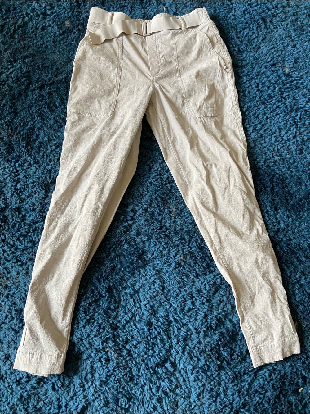 Athleta Trekkie Cargo Utility Pants Belted Rip Stop Hiking Pant size 0